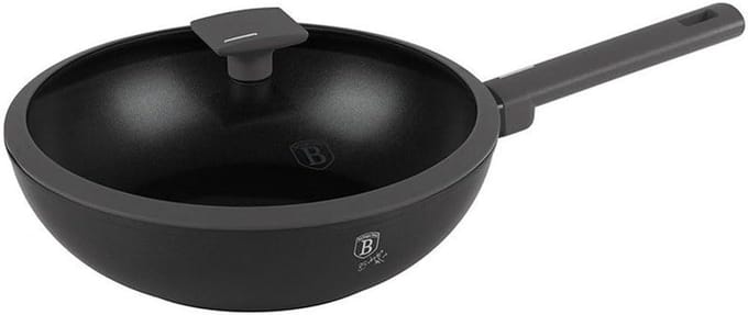 Wokpan met deksel en afneembare handgreep, 28 cm