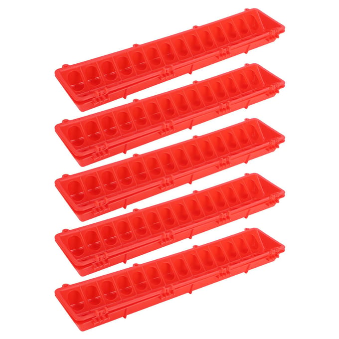 5Set Verdikte Vogelvoeder Buiten Hangend Plastic Duiven Voedingsapparaat Kooi Accessoire Rood red