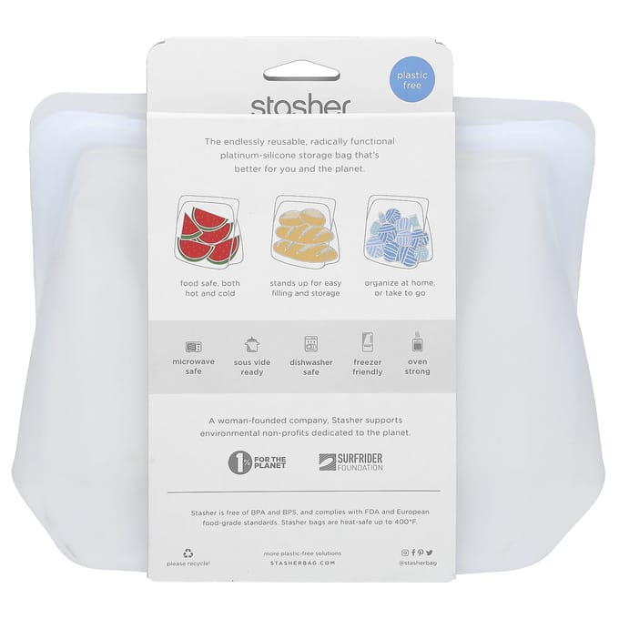 Standup Mega, Siliconen Opbergzak, Transparant, 3.07L (104 fl oz) white