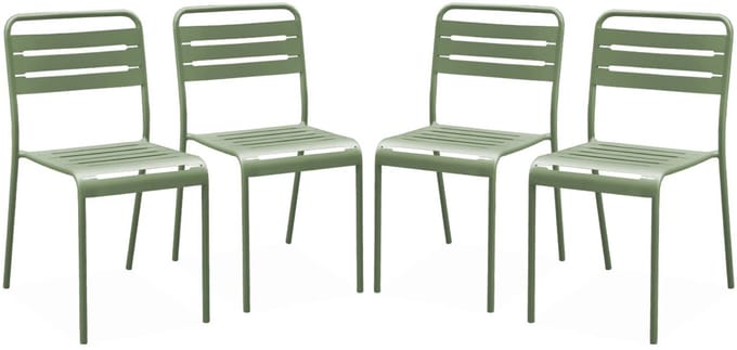sweeek - Set van 4 tuinstoelen metaal - amélia