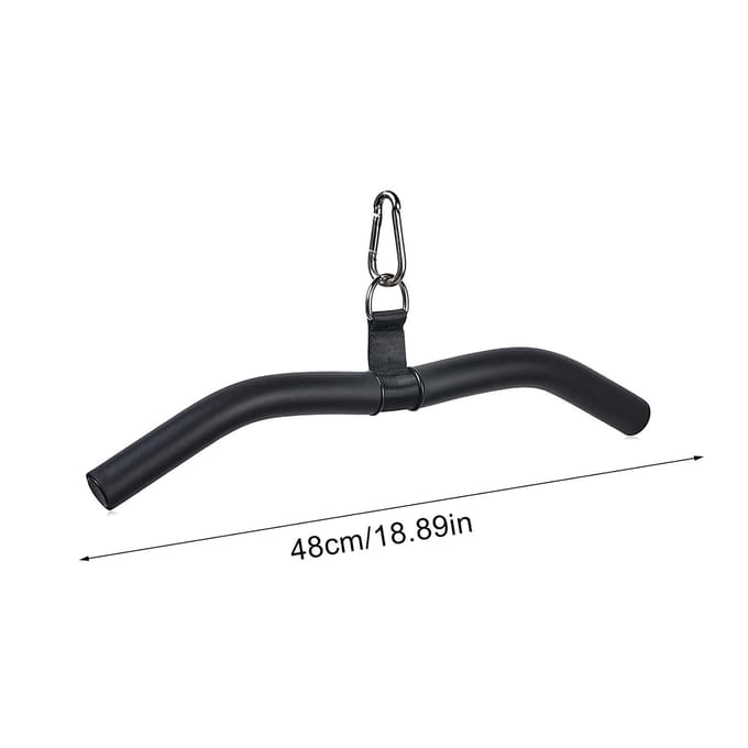 Boogvormige Korte Curve Krachtrainer Kabelaccessoires Biceps Pull-Up Bar (OPP) Zwart 48cm zwart