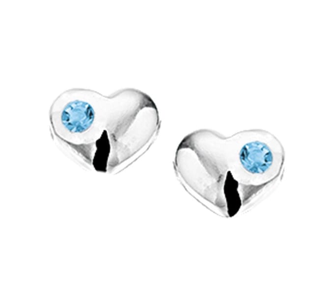 Zilveren Oorknoppen hart strass 1012179