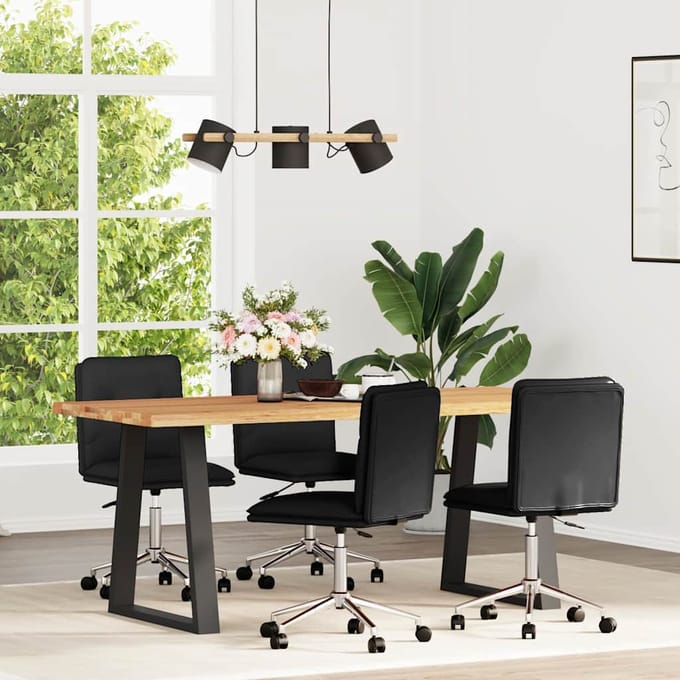 vidaXL Eetkamerstoelen 4 st kunstleer zwart