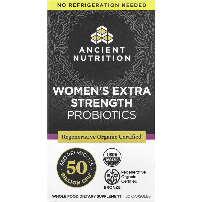 Ancient Nutrition, Probiotique Extra Fort pour Femmes, 60 Capsules