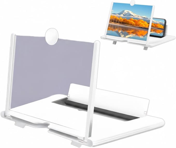 Telefoon Scherm Vergroter - Schermversterker Projector - Films Kijken - 3D HD Beeld - 22 cm - Wit