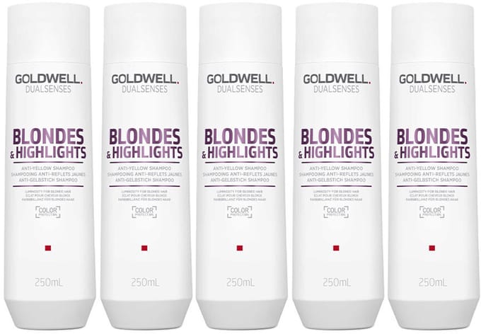 5x Goldwell Dualsenses Blondes & Highlights Anti-Yellow Shampoo 250ml
