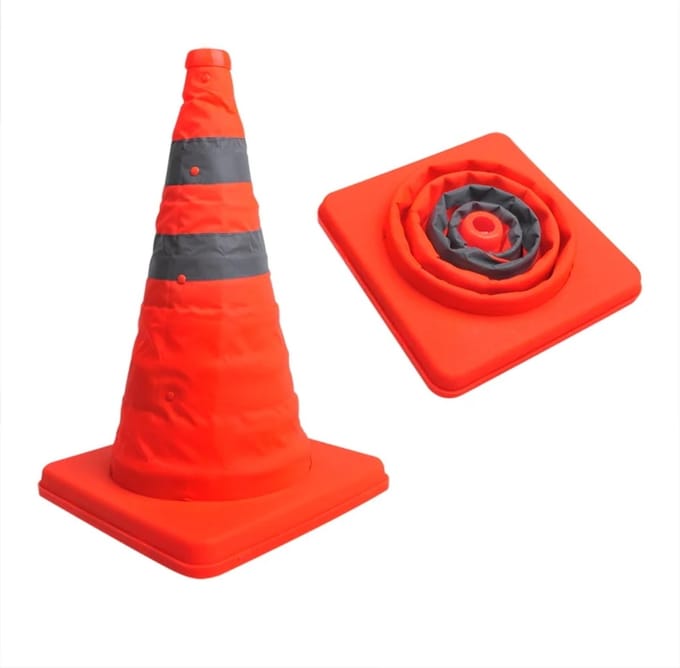 ProPlus Opvouwbare veiligheidspilon - reflecterende strepen - 41 cm - compact en draagbaar