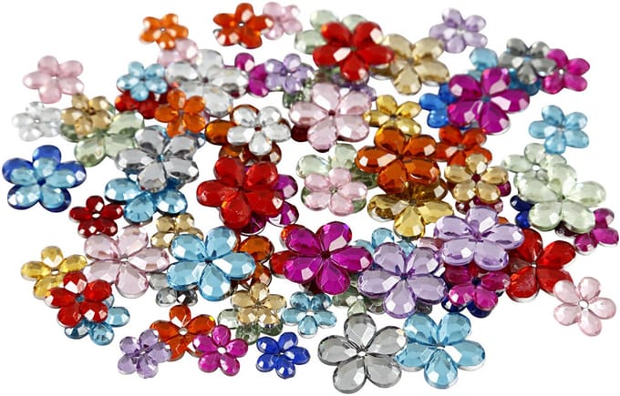 Strasstenen, d 6+10+12 mm, diverse kleuren, 252 stuk/ 1 doos