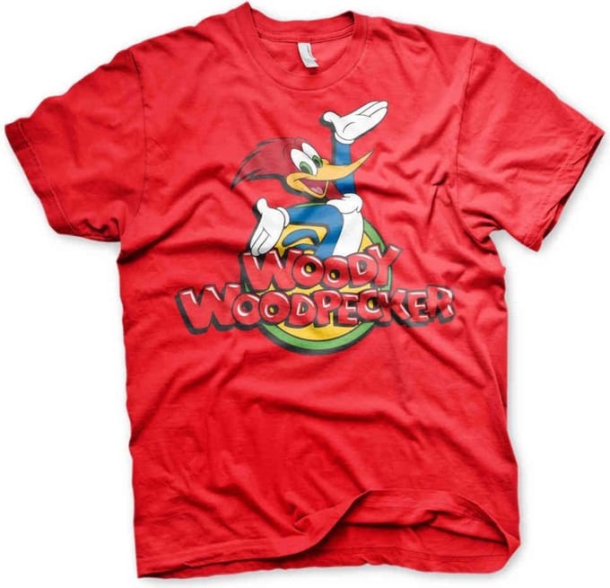 Woody Woodpecker Heren Tshirt -XL- Classic Logo Rood