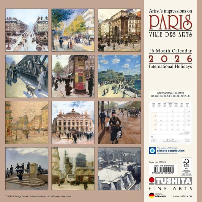Paris – Ville des Arts Kalender 2026