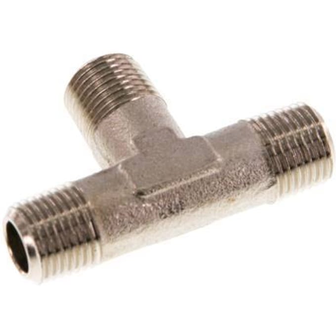 R 1/8'' Buitendraad Vernikkeld Messing T-stuk 16 Bar [5 Stuks]