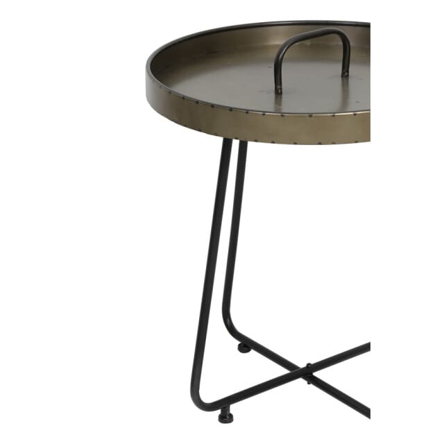 Light & Living Bijzettafel Farso - Zilver - Ø45cm - Industrieel,Oosters