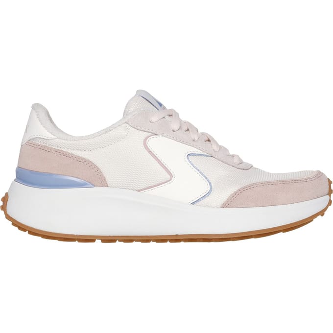 Skechers BLVD Retro Runner Leather Dames Licht Roze/Paarse Trainers