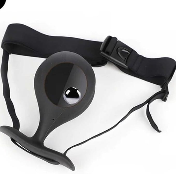 Draagbare buttplug met verstelbare riem - Anaal - Unisex - Met bewegend balletje