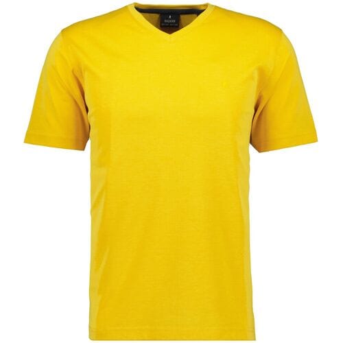 Ragman T-Shirt Softknit Uni Easy Care V-Neck Geel / male