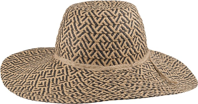 Belle - Toyo flaphoed met brede rand - Zwart