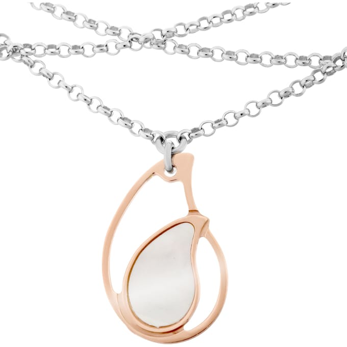 Orphelia ZA-7164 - Armband triple chain bicolor - 925 Zilver - parelmoer - 19 cm