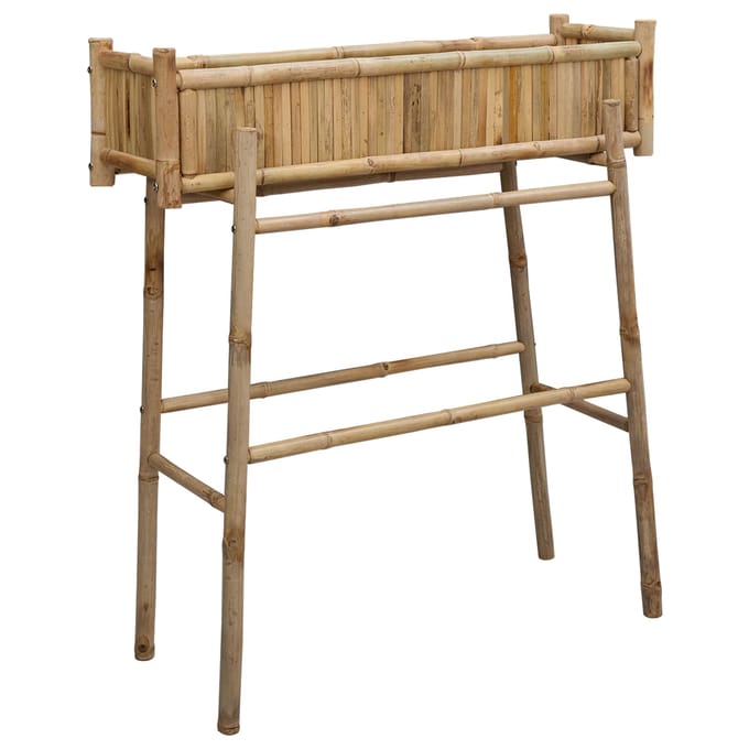 vidaXL Tuinplanter met Houder Naturel 100 x 38 x 114 cm Bamboe