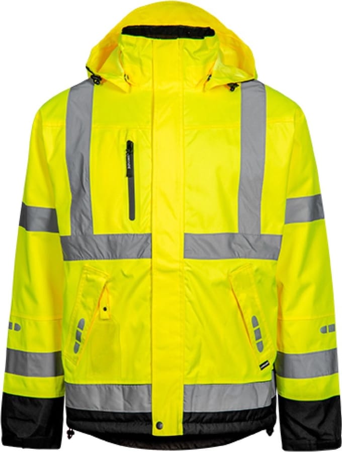 Geel/zwarte Hi-Vis Regenjas van Lyngsøe Rainwear S