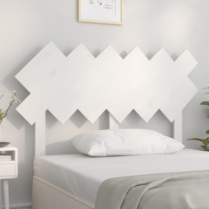 vidaXL - Hoofdbord - 122,5x3x80,5 - cm - massief - grenenhout - wit