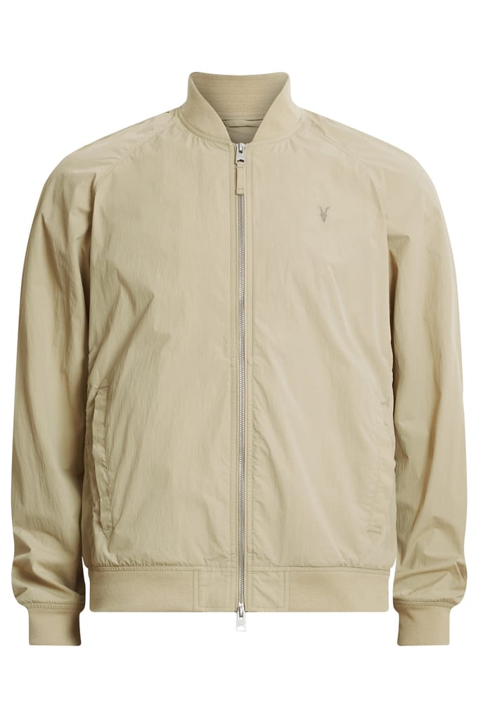 AllSaints Waylan Bomber Stone Beige Größe: XS | Bomberjacken Outlet | Herren | Braun