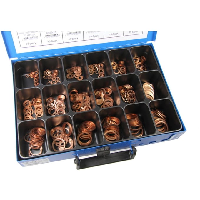 Dresselhaus Koperen Dichtring-assortiment – 390-delig – DIN 7603 A
