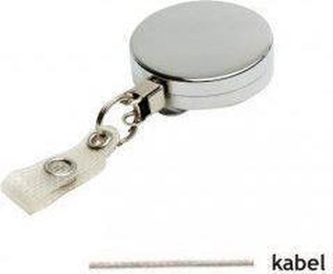 Zilveren metalen yoyo met kabel en vinyl strap / Skipashouder