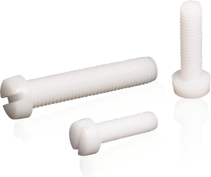 (200 STUKS) M5X6 METAALSCHROEF NYLON (POLYAMIDE) DIN 84 (ISO 1207)