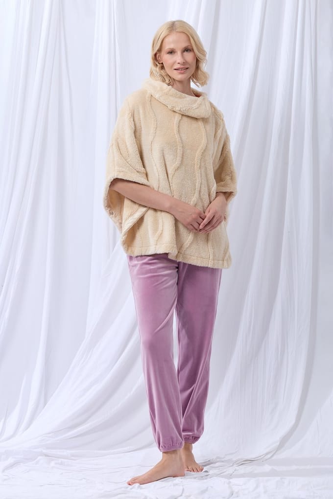 Lords & Lilies poncho dames - beige - 252-52-TLA-C/227 - maat XS/S
