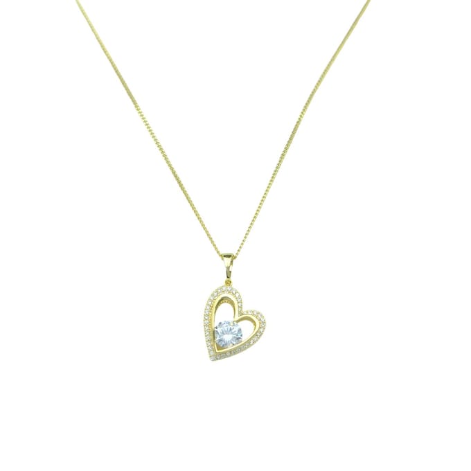 Love You Heart Necklace Gold 14K
