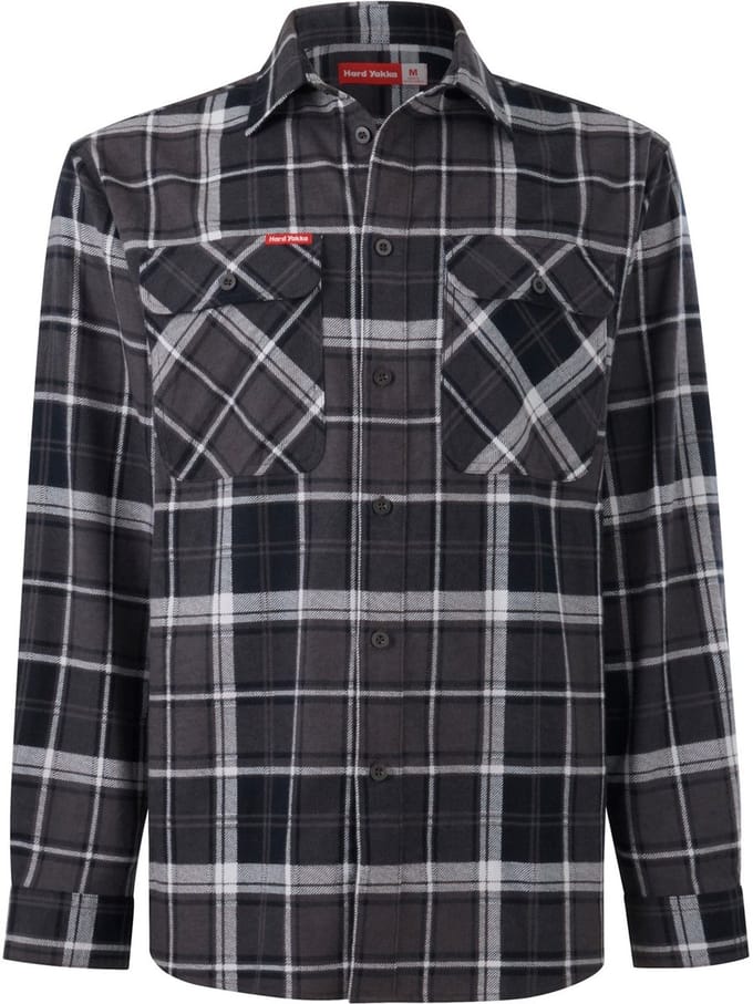 Hard Yakka Core Flanellen Overhemd | Houtskool - App Shirts - Maat M -