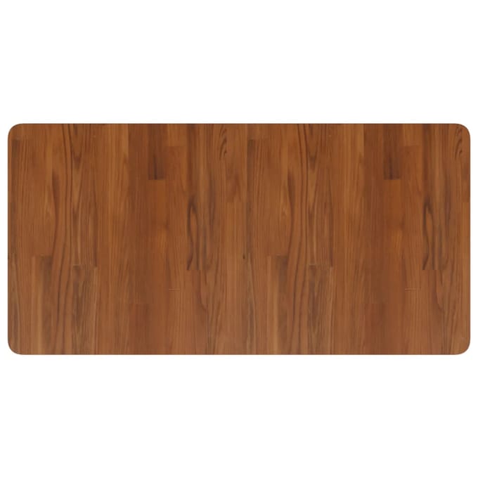 vidaXL - Wastafelblad - 100x50x2,5cm - behandeld - massief - hout - donkerbruin