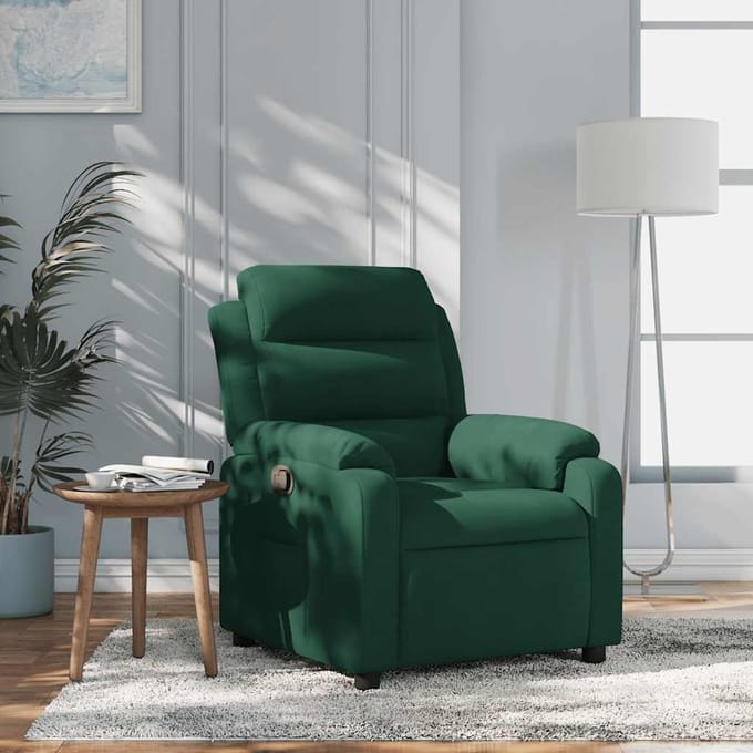 vidaXL - Fauteuil - verstelbaar - fluweel - donkergroen