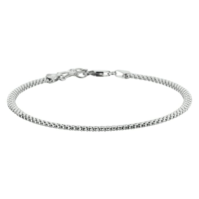 Glams armband popcorn 3,0 mm 18 + 2 cm - Zilver