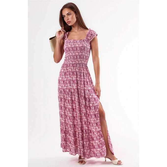 Paisleyprint Maxi-jurk met Vierkante Kraag