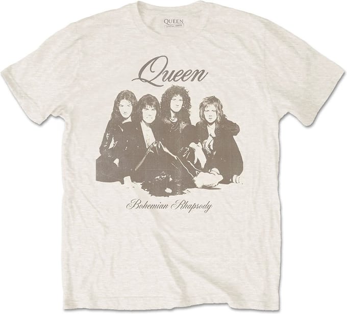 Queen - Bo Rhap Portrait Heren T-shirt - M - Creme