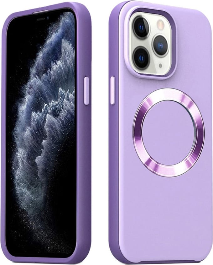 iPhone 15 PLUS Hoesje - Back Case Cover - Magsafe Compatible - Paars - Provium