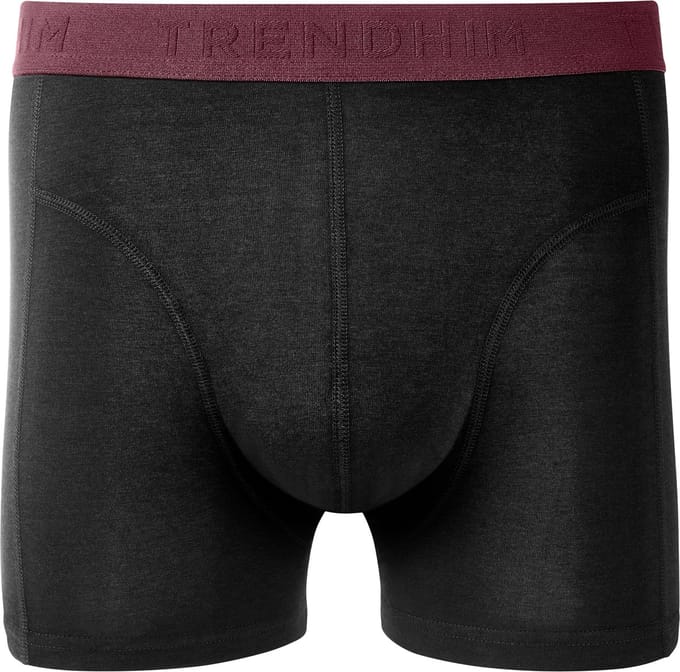 FreeFeel | Zwarte bamboe boxershort met karmozijnrode tailleband