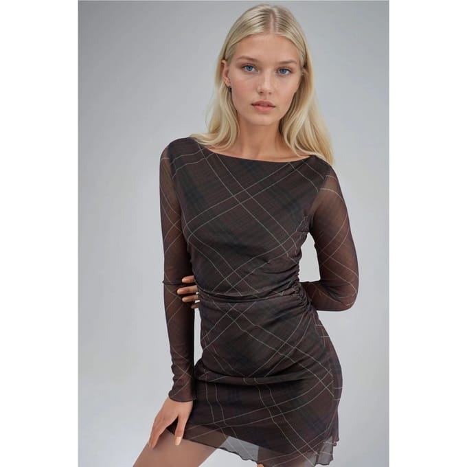 Geruite Tulle Mini-jurk