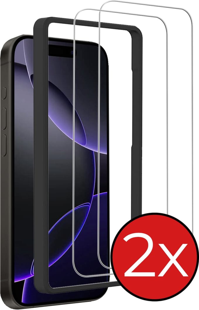 Screenprotector - 2 Stuks - Geschikt voor Apple iPhone 16 Pro Max - Met Installatie Frame - Beschermglas - Gehard Glas - Tempered Glass - Screen Protector