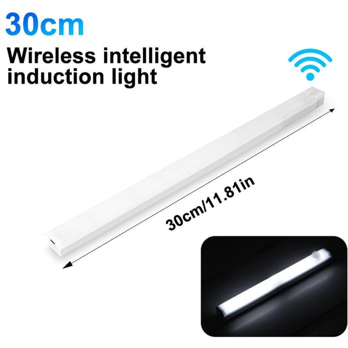 10/20/30/50CM capteur de mouvement lumière sans fil LED capteur lumière USB rechargeable veilleuse cuisine armoire armoire automatique capteur lumière 30cm