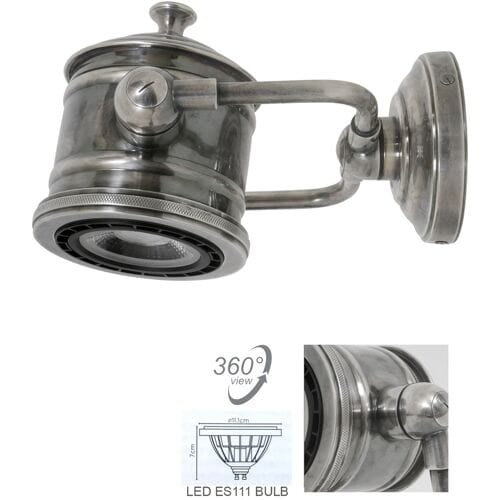 KS Verlichting Wandlamp Malibu Antiek Zilver