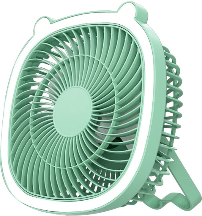 Oplaadbare campingventilator met led-lantaarn – draagbare ventilator voor tenten en buiten
