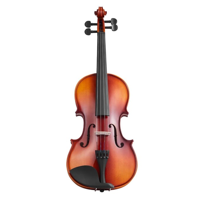 Viool 355mm Volledige Maat Fiddle Set Massief Hout voor Beginner Glanzend Bruin