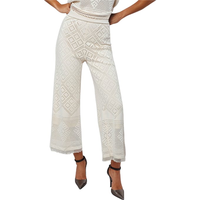 Goa Goa Vrouwen Joya Pants in haak Jersey Beige Ecru Elegant 15208072/443