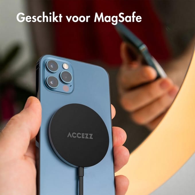 Accezz Draadloze Oplader - Geschikt voor MagSafe - Snellader 15W - USB C Kabel