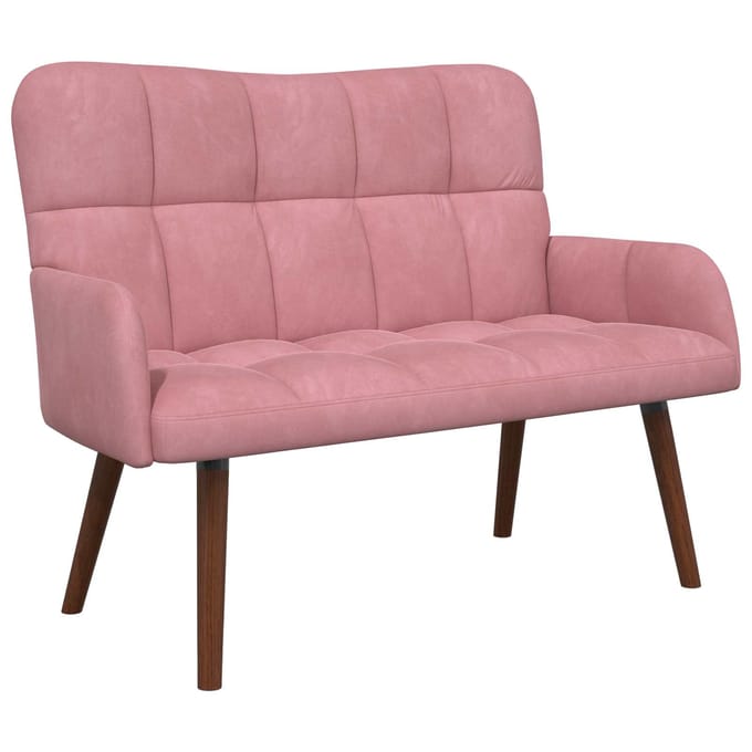 vidaXL - 2-Zits - Sofa - Roze - 115 - x - 61 - x - 87 - cm - fluweel