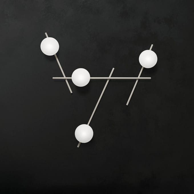 miloox by Sforzin Mikado wandlamp, cipria/wit, 4-lamps, glas, metaal