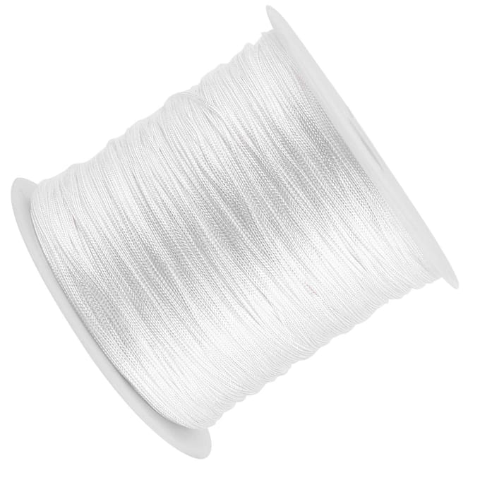 100M x 0.8mm Nylon Chinees Knoopkoord Rattail Macrame Shamballa Draad String Wit white