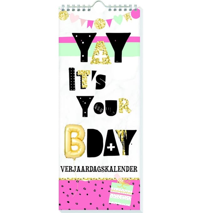 YAY It's Your Birthday Verjaardagskalender - 13 x 32 cm
